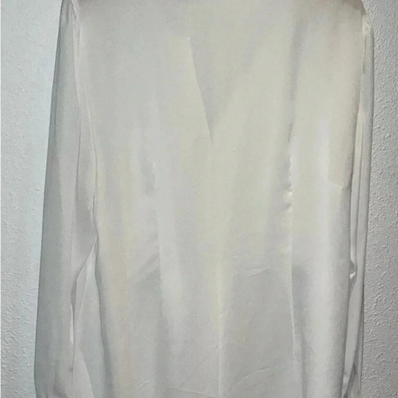 INC White Long Sleeve Pleated Button Up Size 16 Blouse Button Sleeve Dress Shirt - Picture 4 of 7